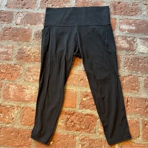 Athleta Black SALUTATION STASH HIGH RISE 7/8 LEGGING Size 1X Yoga Pockets